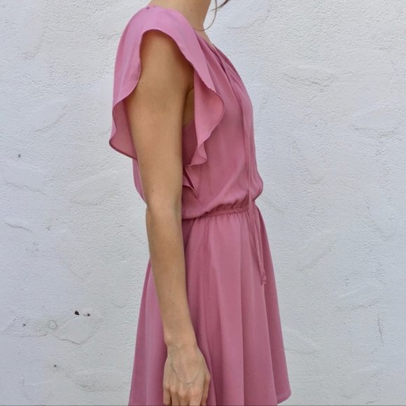 BB Dakota Adrienn Dusty Rose Fit & Flare Dress XS - Picture 1 of 11